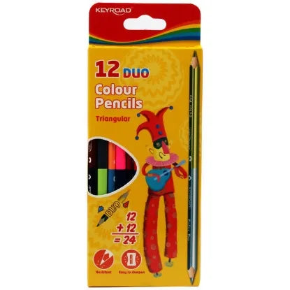 Wooden Pencils 12 pencils 24 colors Medical triangle Keyroad