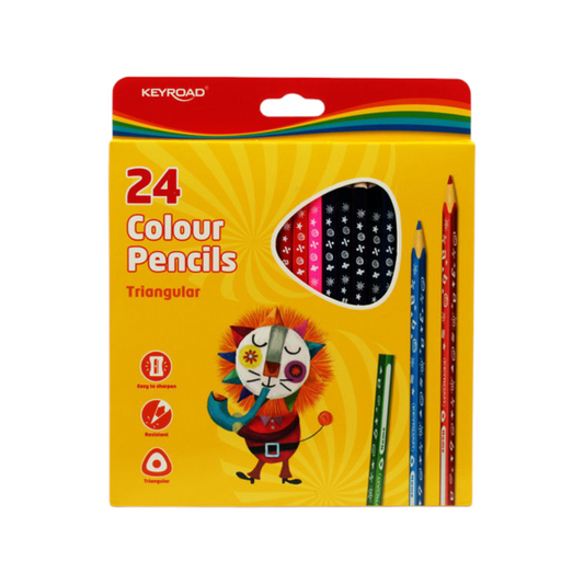 Triangular-Tip Medical Wood Colored Pencil Set 24 Colors - Keyroad Model KR971277