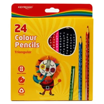 Wooden pencils, 12 colors, short medical triangle keyroad,