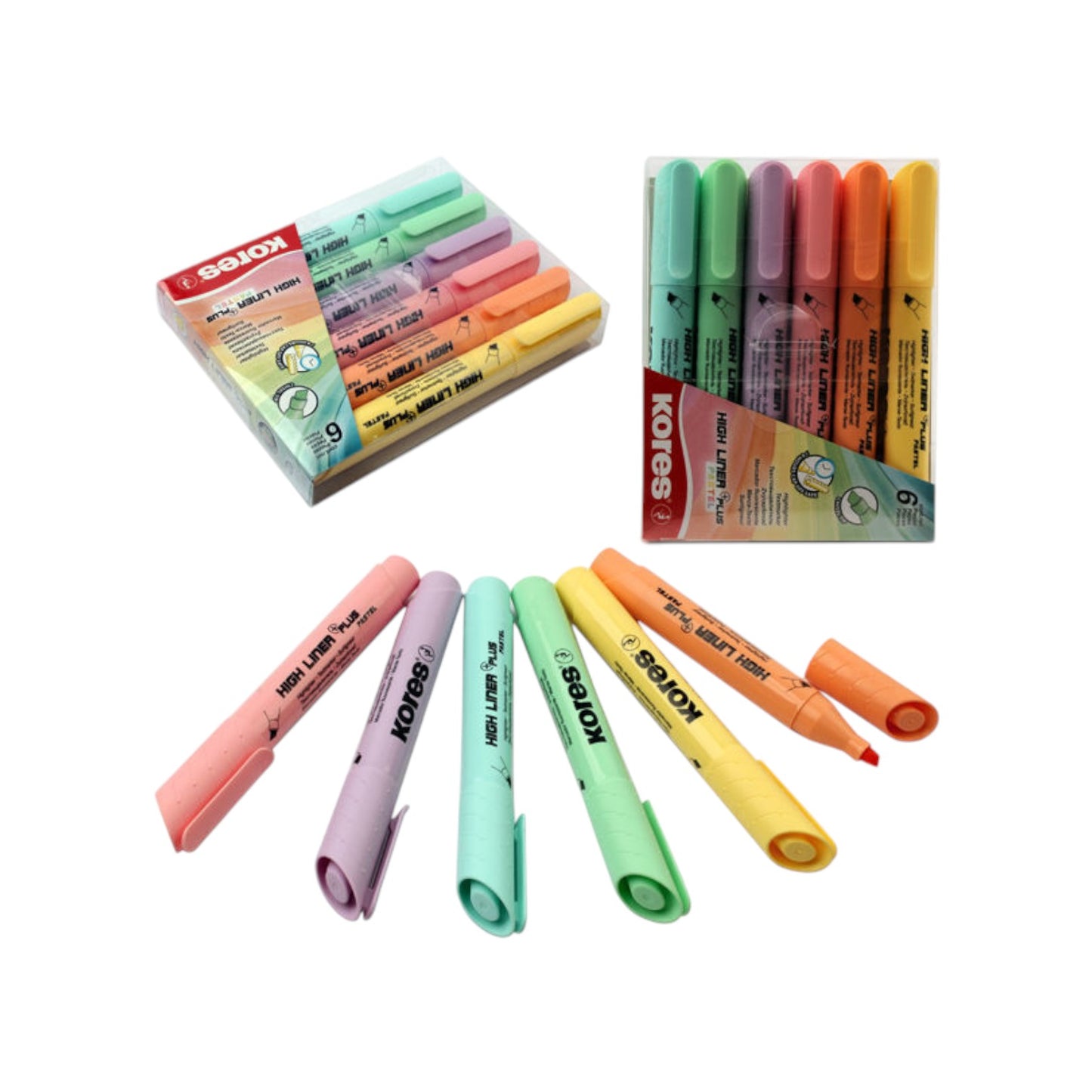 Highlighter Plus Pastel 6 Colors Kores Model 36060