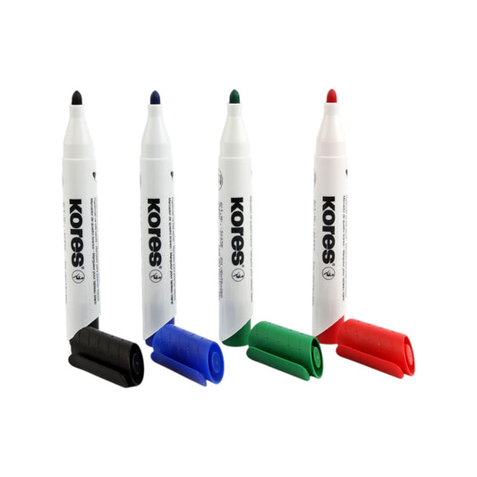 Whiteboard Marker Set 4 Colors – Round Ti Kores Model 20843