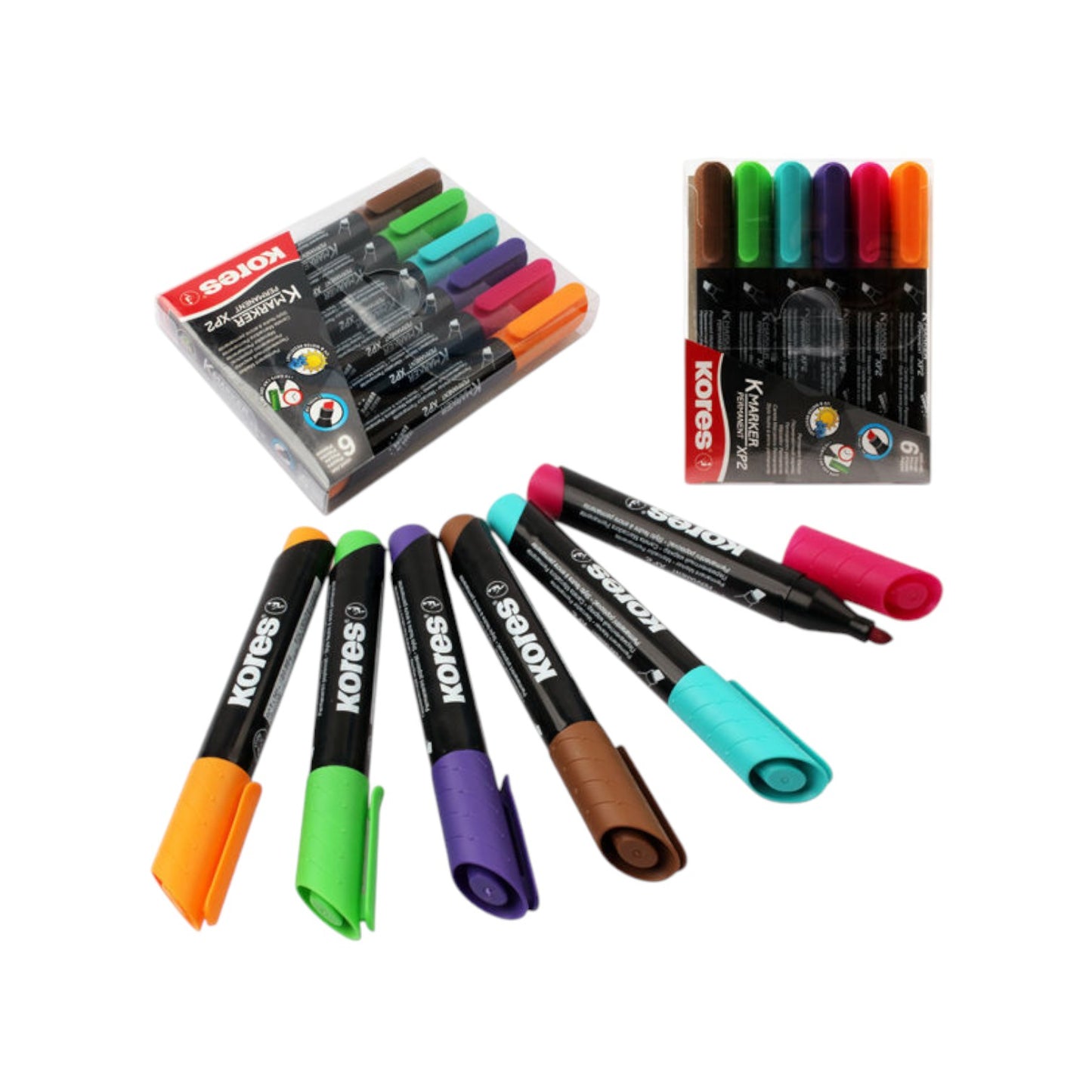 Kores Marker pen set Permanent chisel tip XP26 pieces model 20903