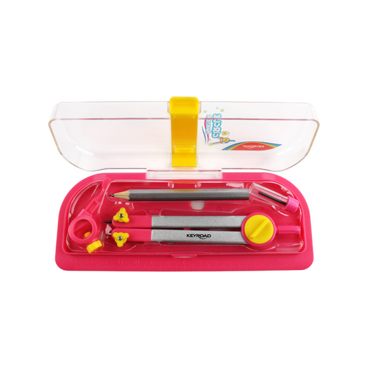 Plastic Compass graphite-tip + pencil in box keyroad Model KR971845