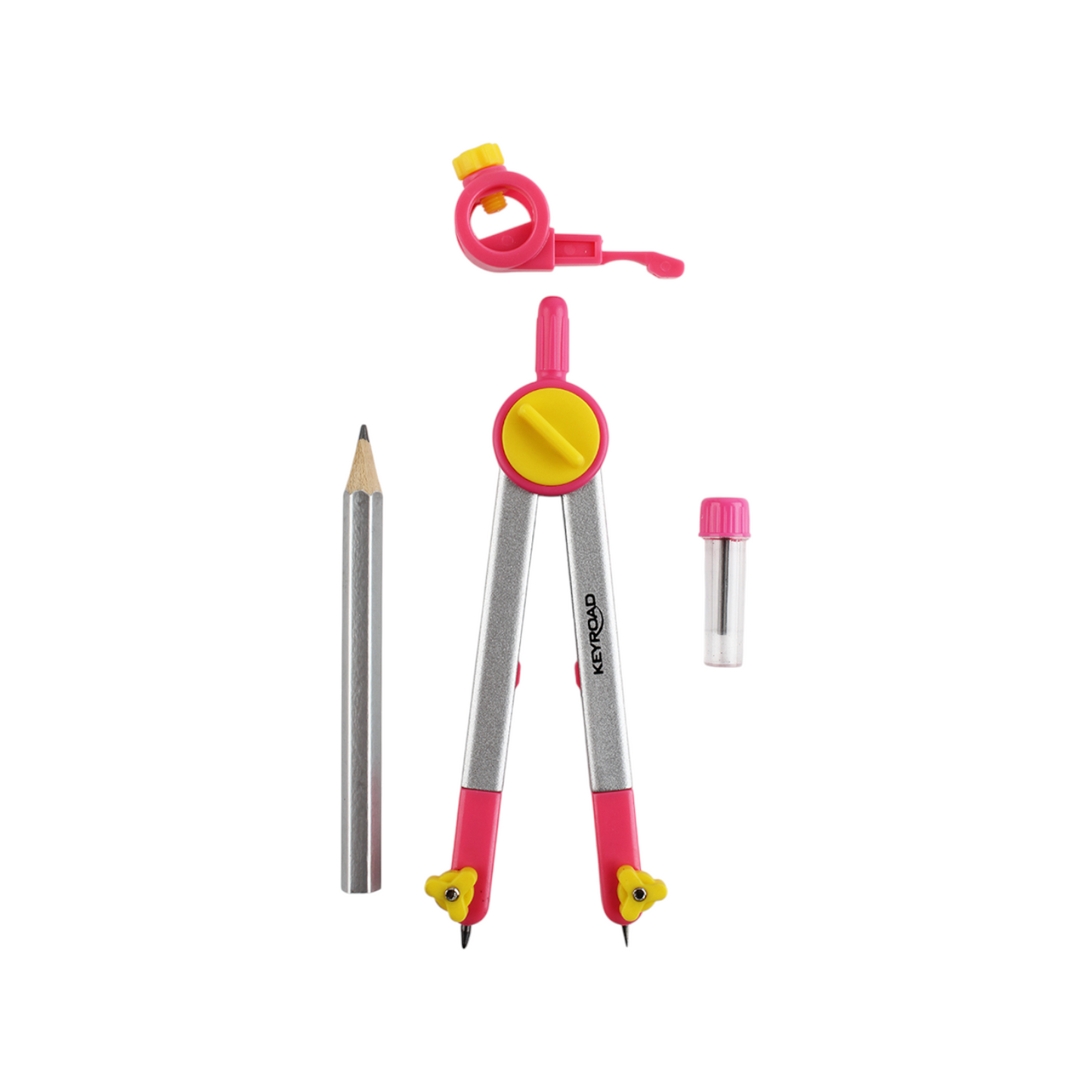 Plastic Compass graphite-tip + pencil in box keyroad Model KR971845