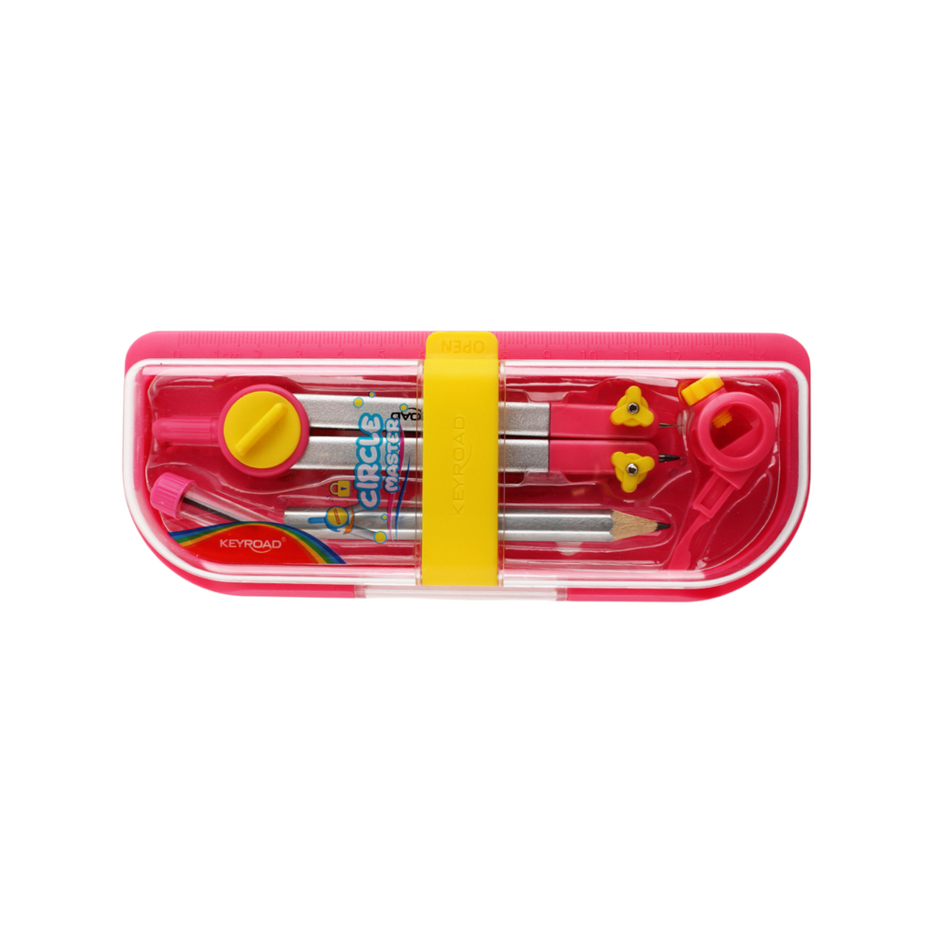 Plastic Compass graphite-tip + pencil in box keyroad Model KR971845
