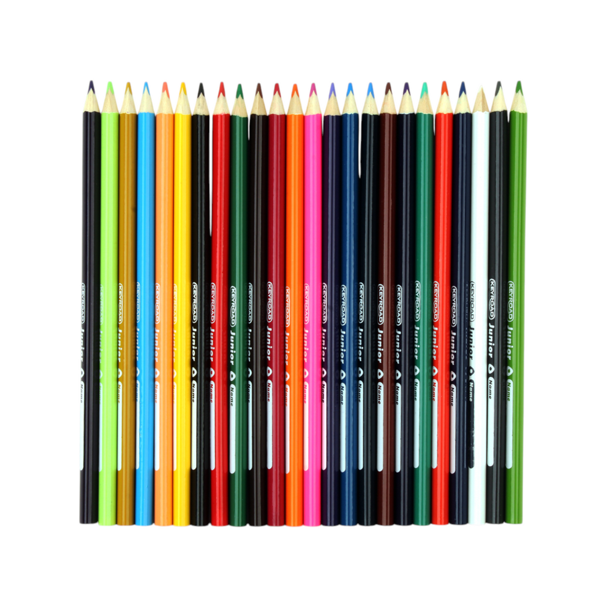 Wooden pencils, 24 color, with metal box + Sharpener, Keyroad KR972229