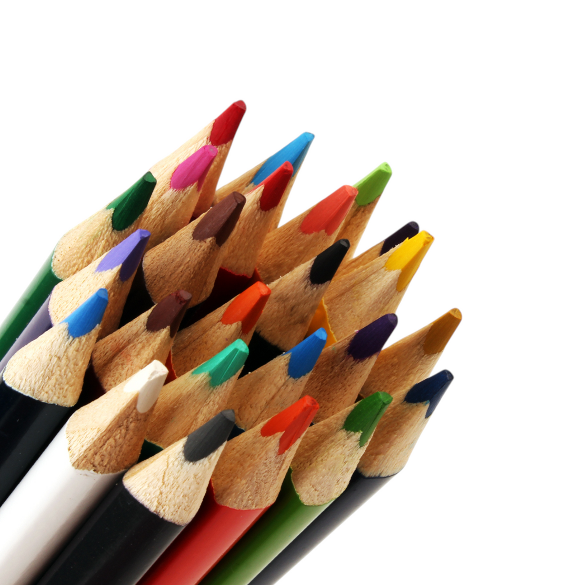 Wooden pencils, 24 color, with metal box + Sharpener, Keyroad KR972229