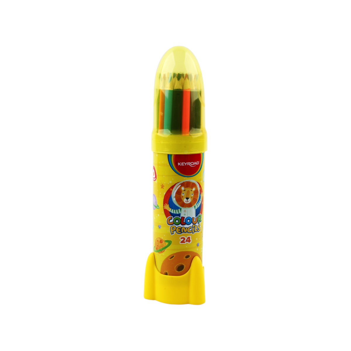 Wooden pencils, 24 color, with metal box + Sharpener, Keyroad KR972229