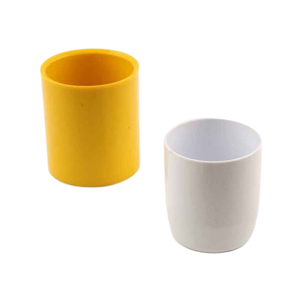 Round Plastic Pen Holder Cup, yellow - Ark 6663
