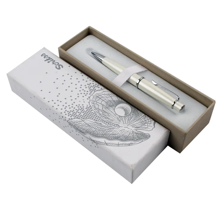 Set of 62 Ivory White Ballpoint Pens in a Box - SCRIKSS 74937