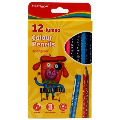 Wooden Pencils Medical triangle 12 colors jumbo Keyroad