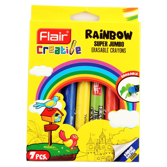 Flair Erasable Crayons Colors Pack 7 Colors 130 ml - FA8038