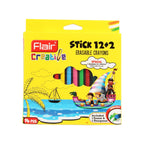 Erasable Crayons Box 14 Colors 110ml + Sharpener + Eraser - Flair FA8030