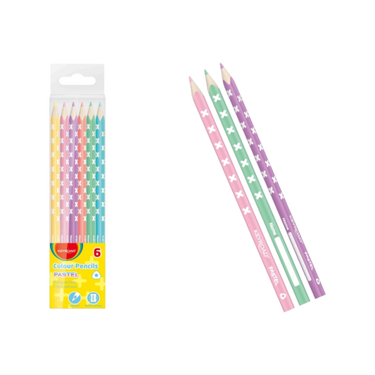 Keyroad Metalic, Neon Pastel Colored Pencils, 6 Colors, 3 Shades