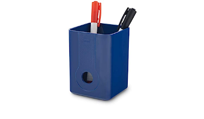 Pen Cup Grey Square Plastic