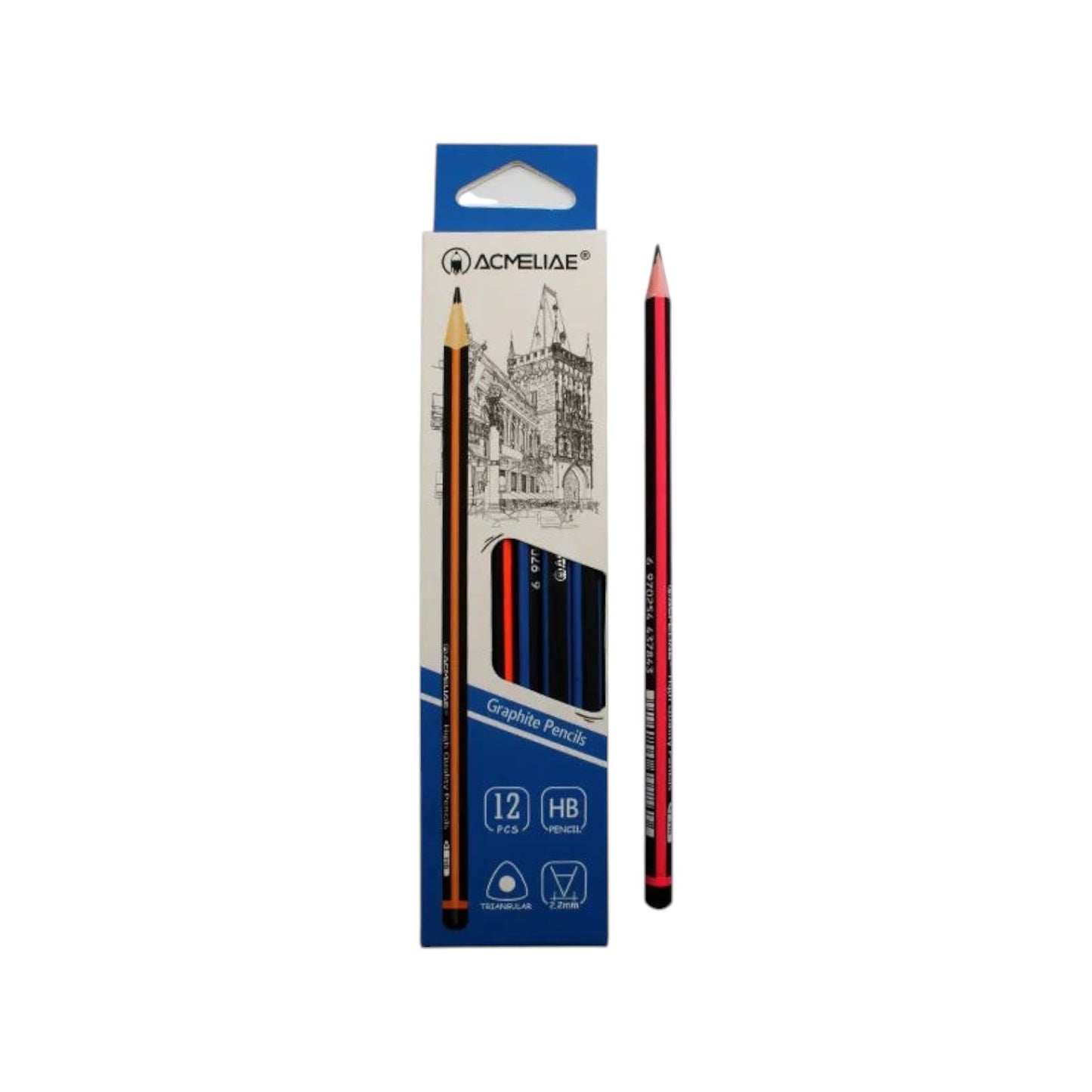 HB Pencil with Eraser, Black in Neon Color - Acmeliae