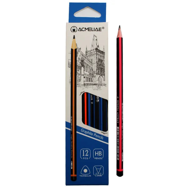 HB Pencil with Eraser, Black in Neon Color - Acmeliae