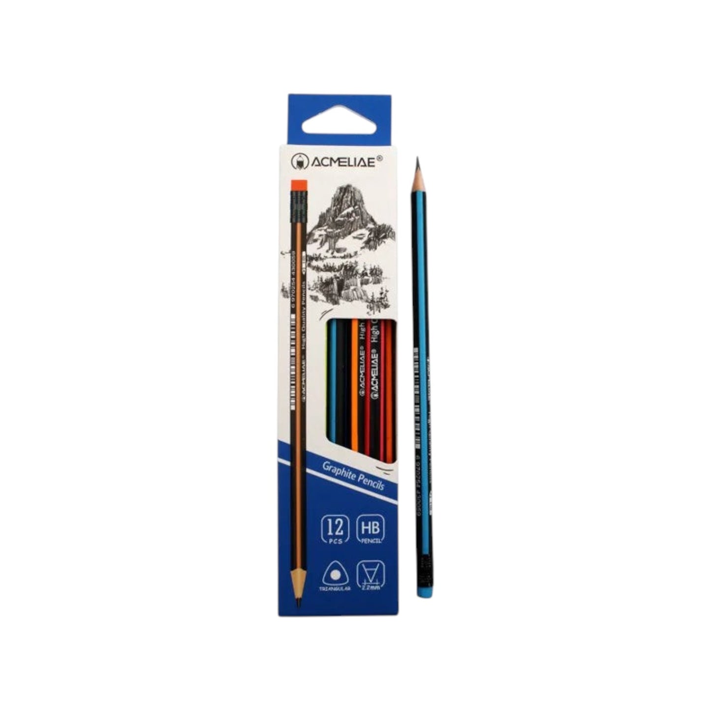 HB Pencil with Eraser, Black in Neon Color - Acmeliae