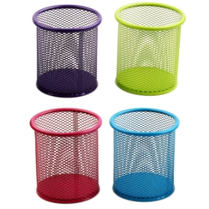 Round mesh pen holder