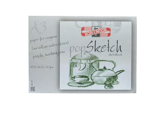 Koh-I-Noor Sketch Paper White for Artists - 110g - 20 Sheets A3 Block