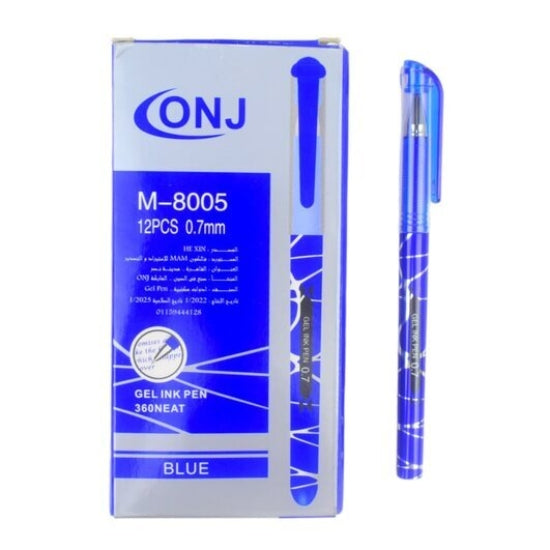 ONJ Gel Pen with Eraser 7 mm Blue – Model M-8005 - 1 Pen