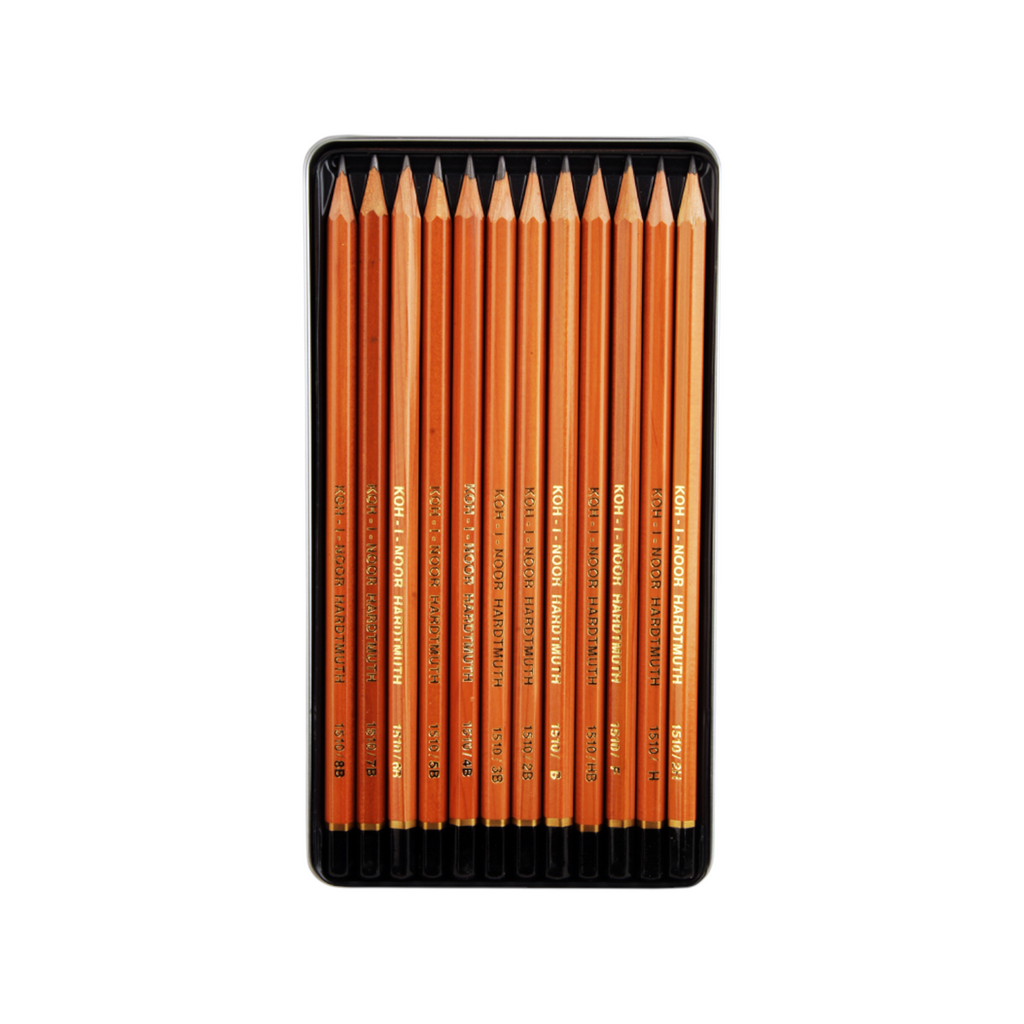 Koh-I-Noor 12-Piece Hexagonal Pencil Set - Grades 8B to 2H - Model 1512N