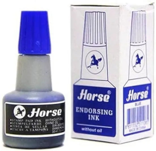 Black & Blue Stamping Ink - Horse