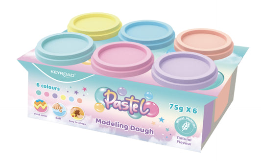Keyroad modeling clay – 6-pack pastel colors 450g model KR972562