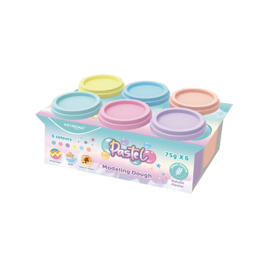 Keyroad modeling clay – 6-pack pastel colors 450g model KR972562