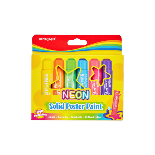 Keyroad Neon Poster Colors - 6 Washable Quick-Dry Colors - Model KR972649