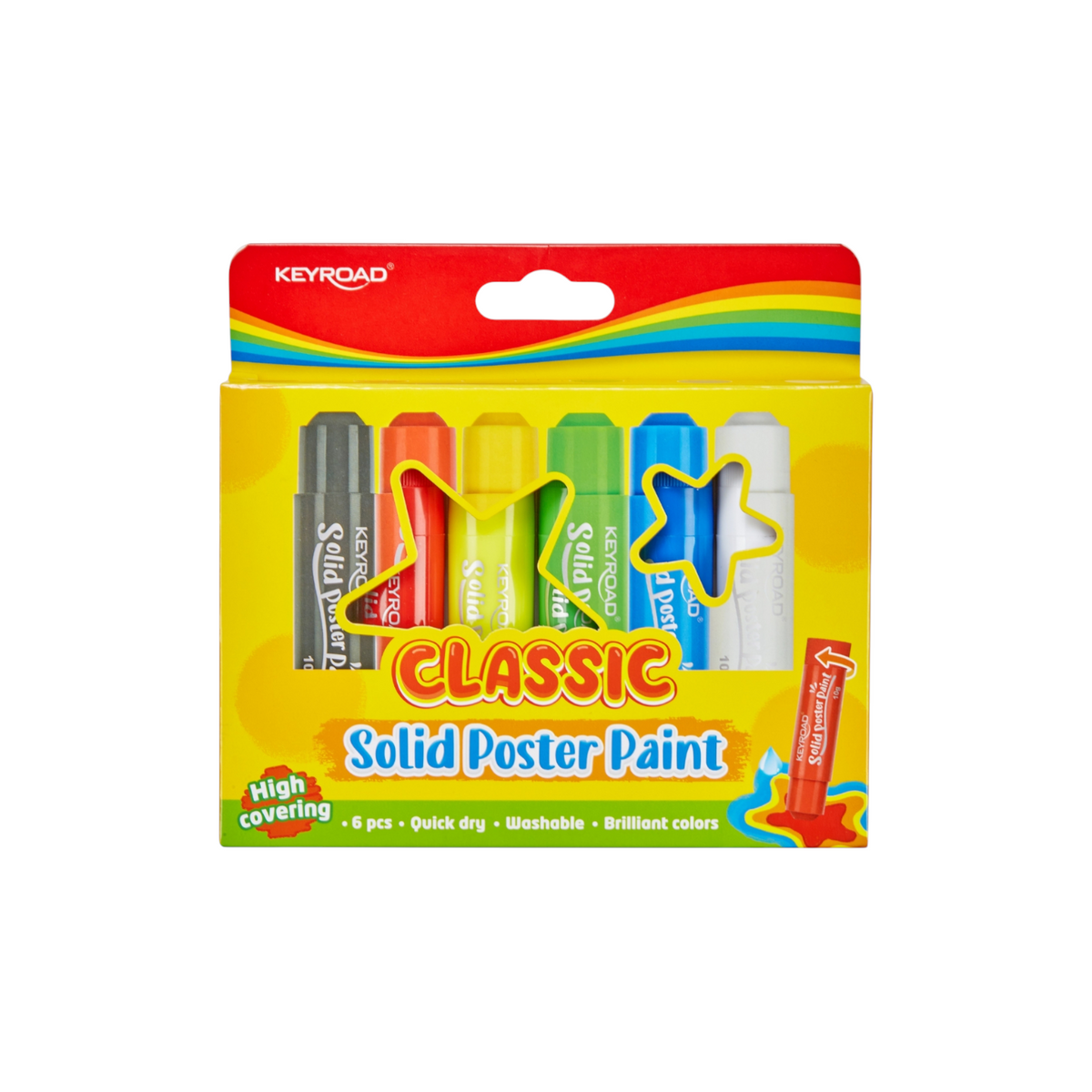 Keyroad Classic Poster Colors - 6 Washable Quick-Dry Colors - Model KR972647