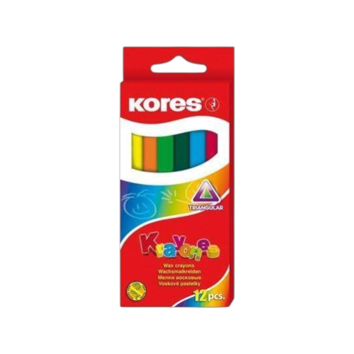 Kores Crayon Color, Triangular head 12 colors jumbo