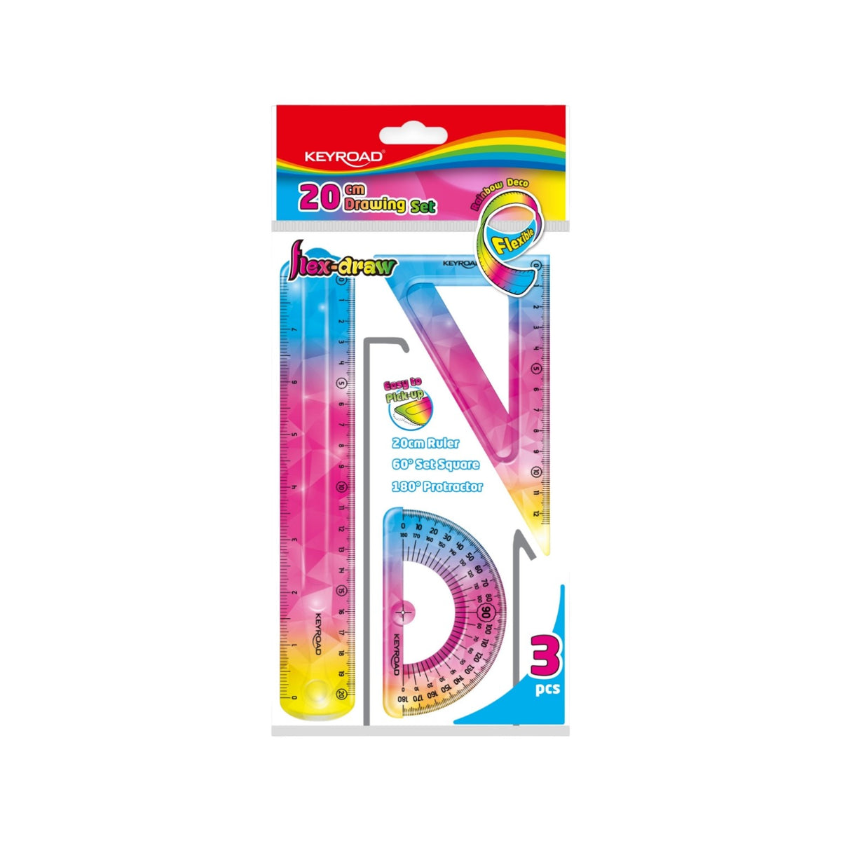 Flexible colored geometry set 3 pieces – Keyroad Model KR972278