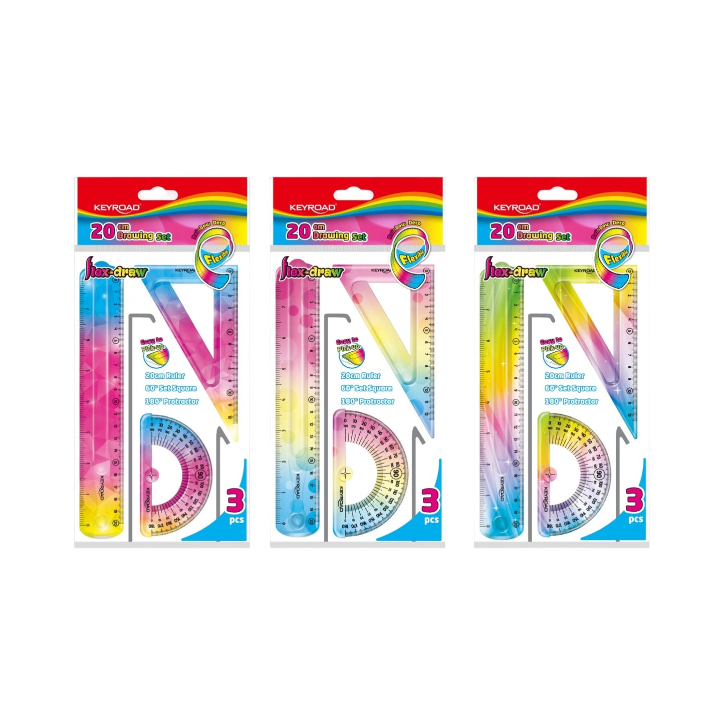Flexible colored geometry set 3 pieces – Keyroad Model KR972278