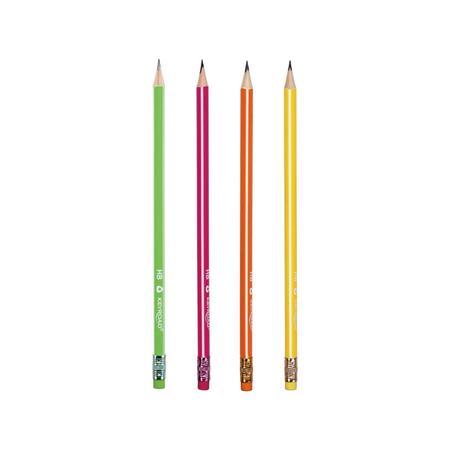 Wooden Triangular Pencil HB with Eraser, Neon Colors 2.2 mm
