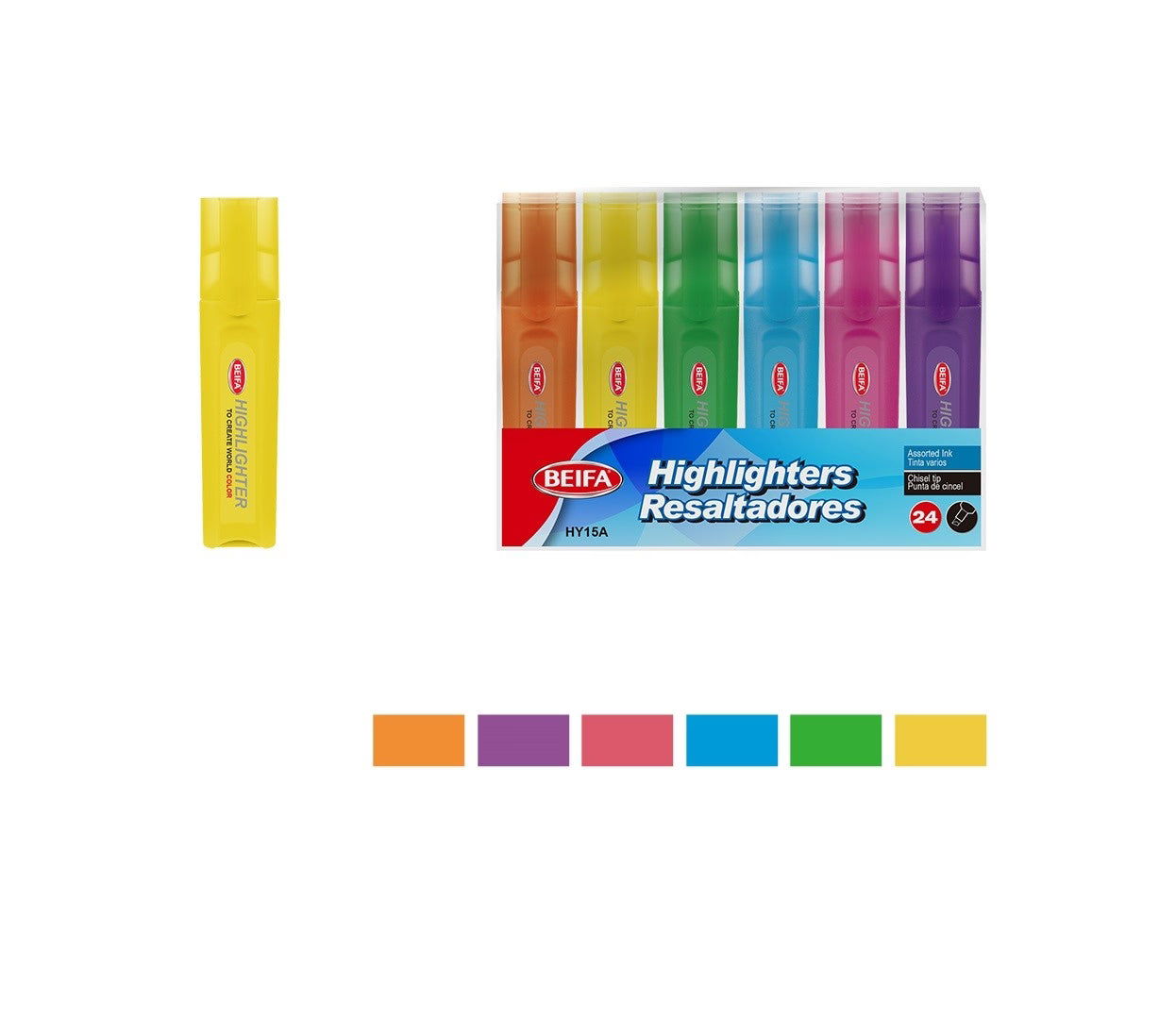 Beifa Fluorescent Chisel Pen – Model HY15A-24V1