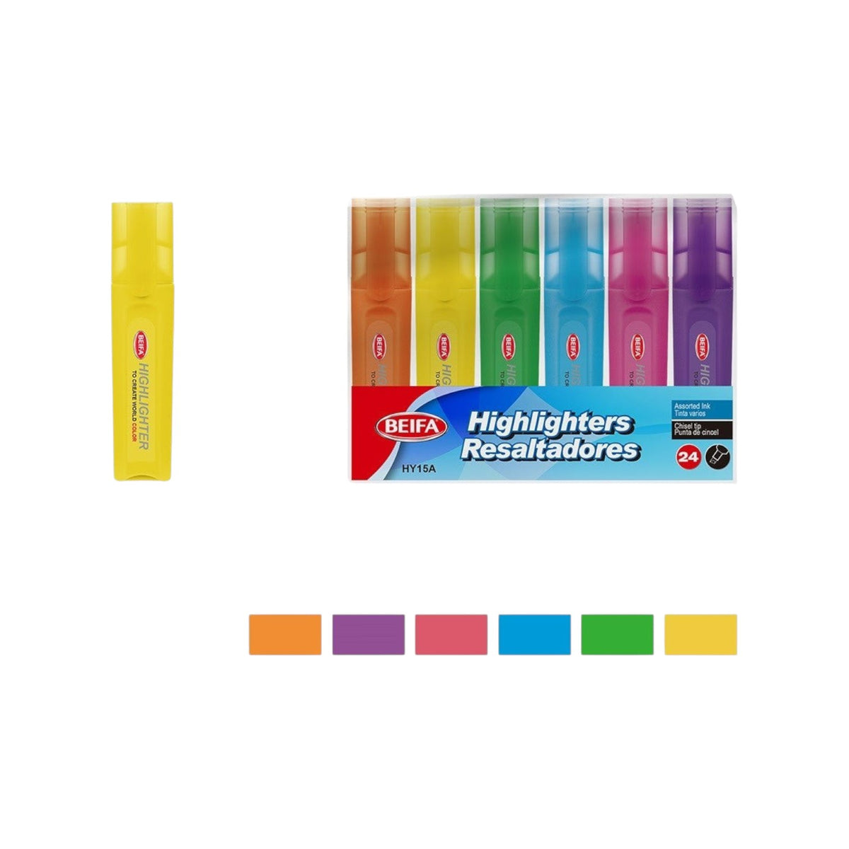 Beifa Fluorescent Chisel Pen – Model HY15A-24V1