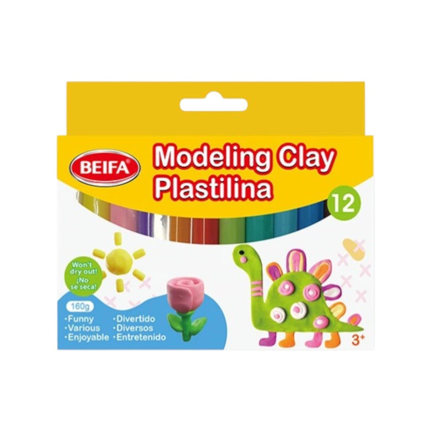 Beifa Colored Modeling Clay 12 Sticks 160g – DK112-12B2