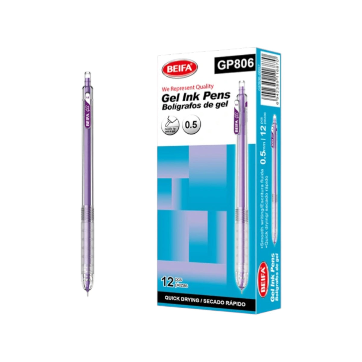 Beifa Fast Dry Gel Pen 0.5mm Model GP806-03B7 - 1 Pen