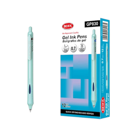 Beifa GP830 Gel Ink Pens.0.7 mm Blue - 1 Pen