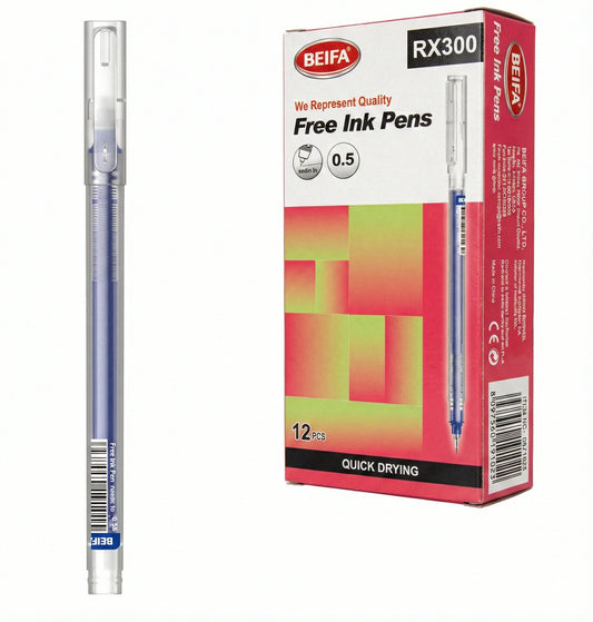 Fast-Drying Blue Ink Pen 0.38 mm – Beifa Model RX300-02B7 - 1 Pen