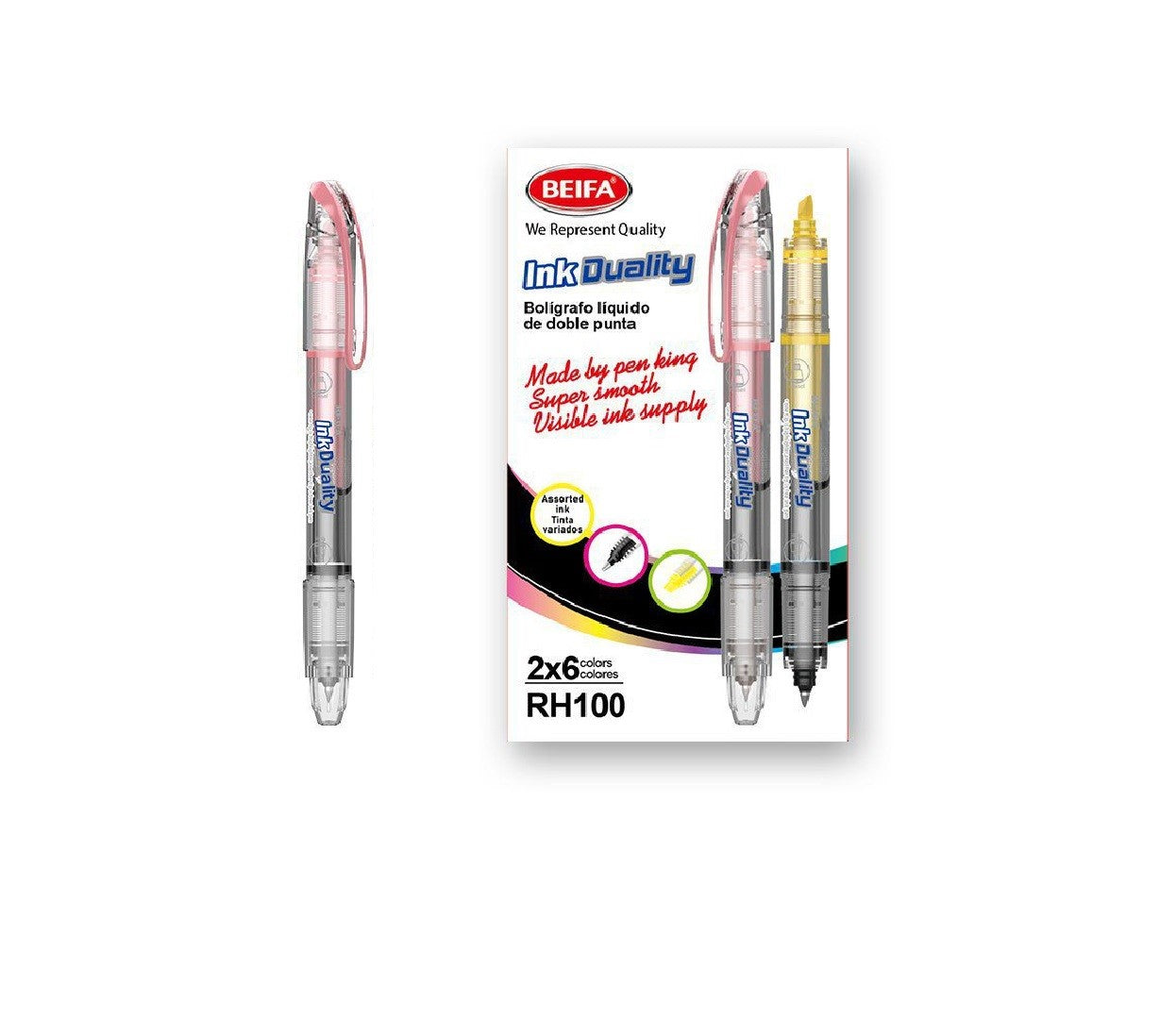 2-in-1 Dual Pen –&nbsp; Highlighter + Black Ink Pen 0.5 mm – Beifa