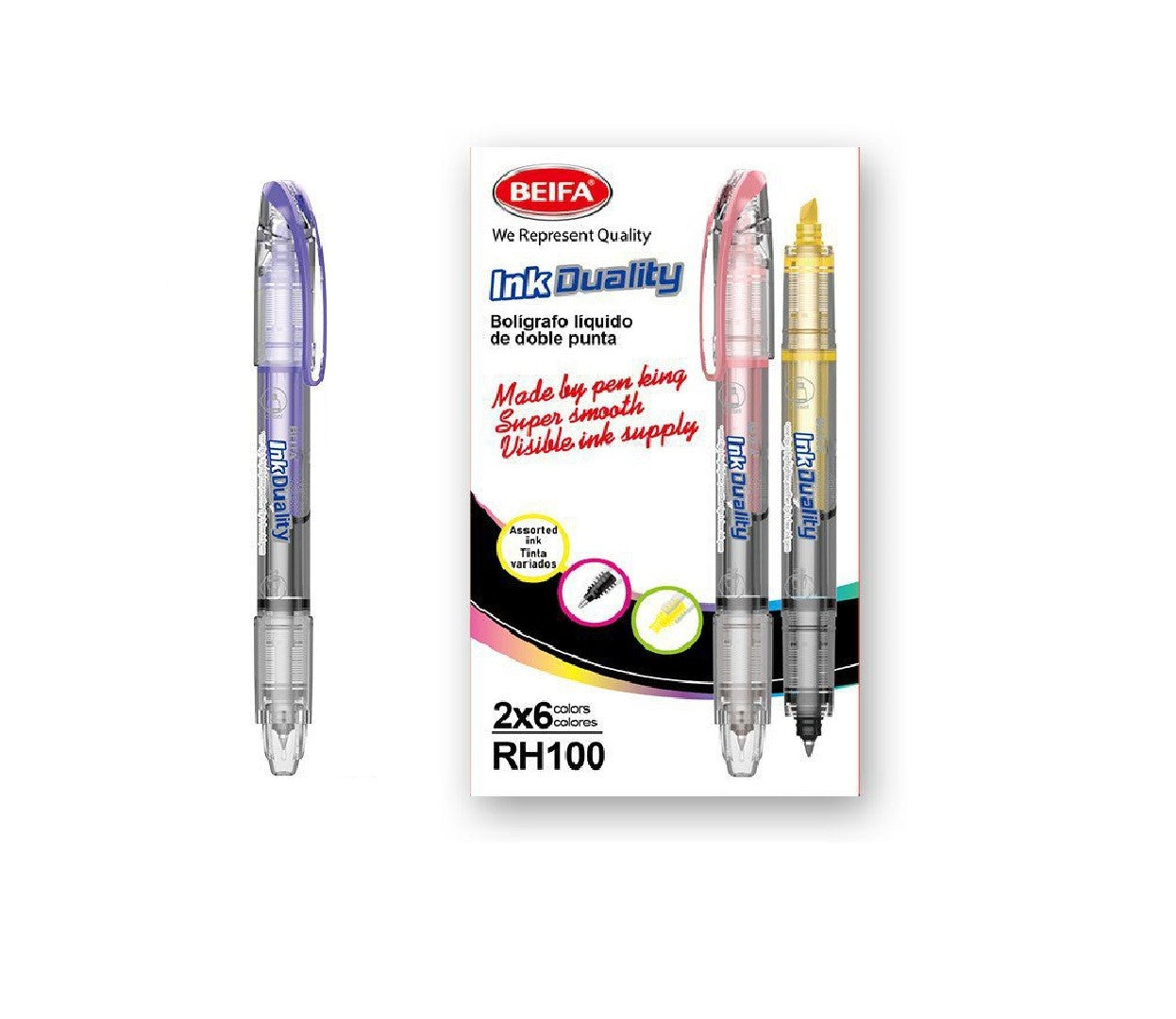 2-in-1 Dual Pen –&nbsp; Highlighter + Black Ink Pen 0.5 mm – Beifa