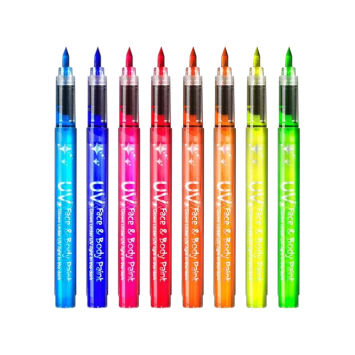 8-Color Glow-in-the-Dark Pen with Neon Glow Effect Washable