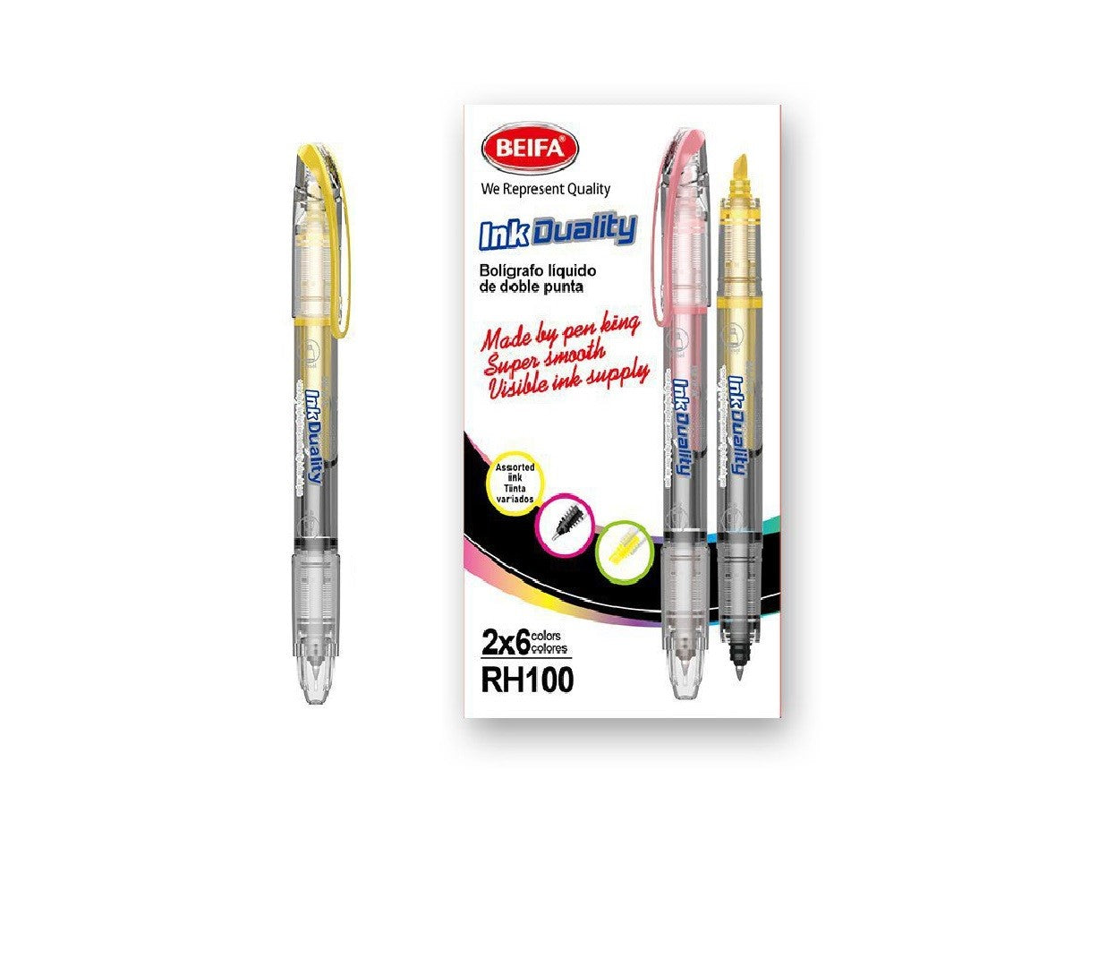 2-in-1 Dual Pen –&nbsp; Highlighter + Black Ink Pen 0.5 mm – Beifa