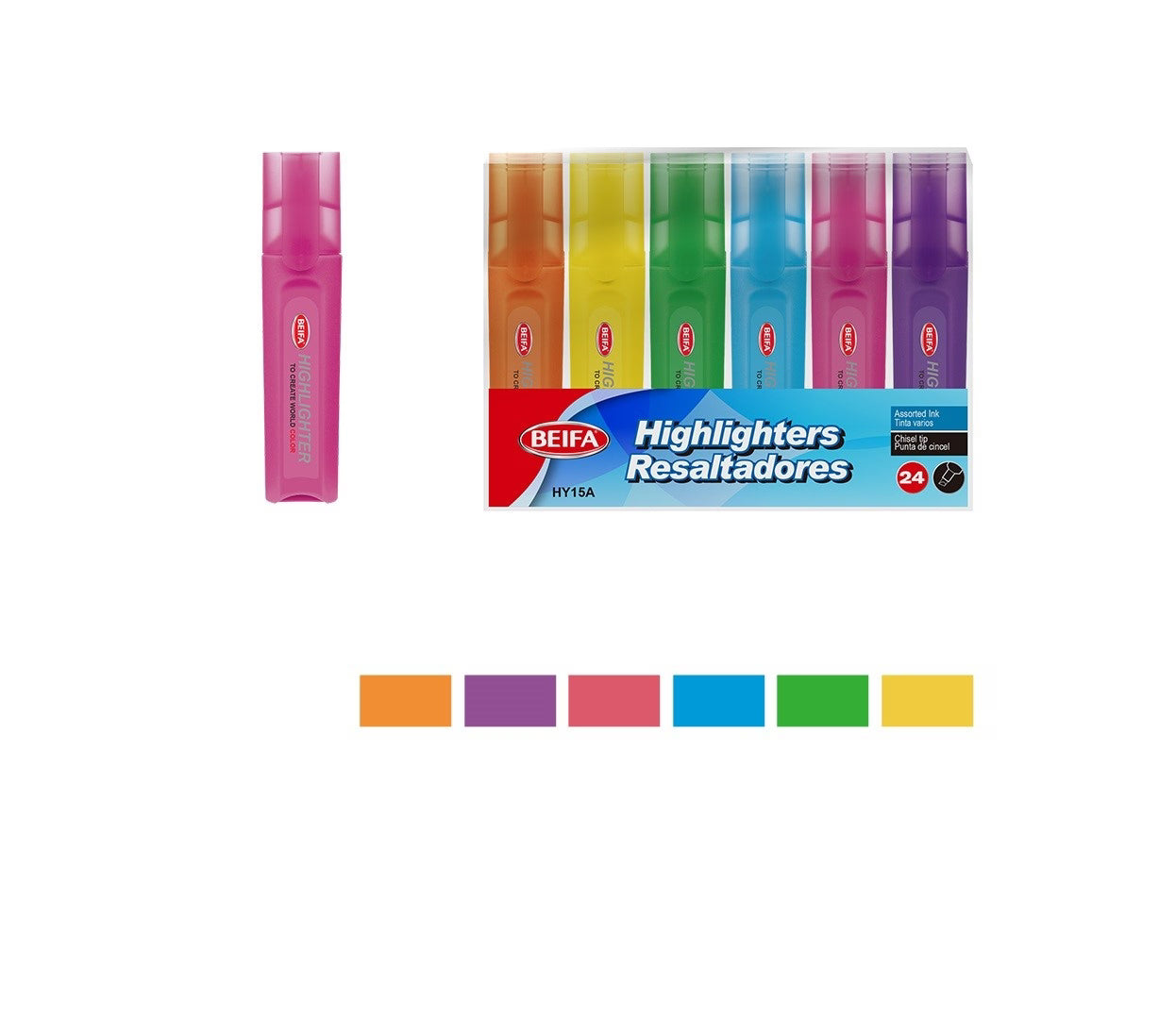 Beifa Fluorescent Chisel Pen – Model HY15A-24V1