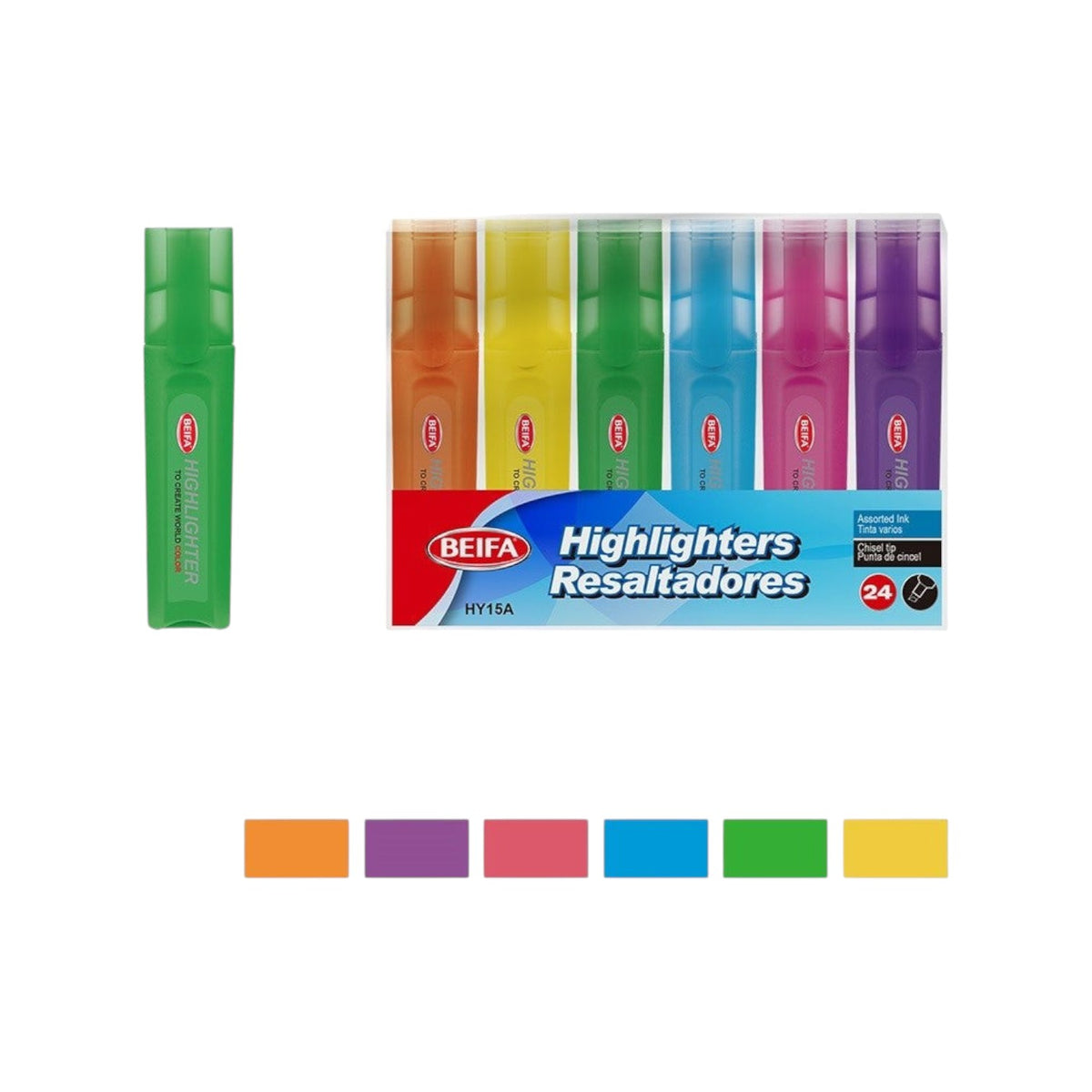 Beifa Fluorescent Chisel Pen – Model HY15A-24V1