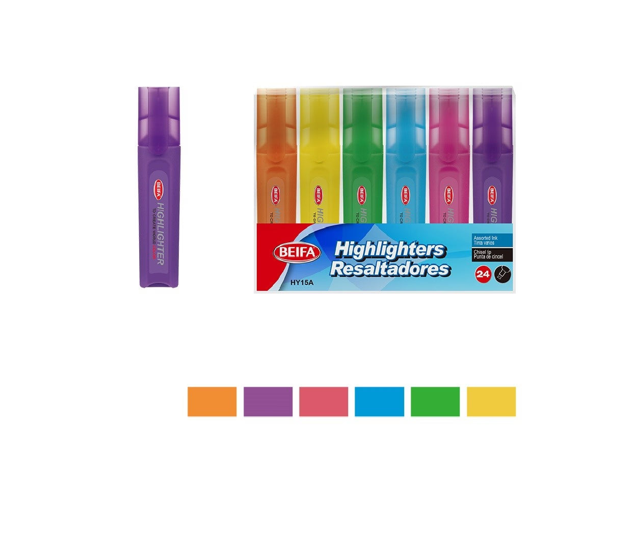 Beifa Fluorescent Chisel Pen – Model HY15A-24V1