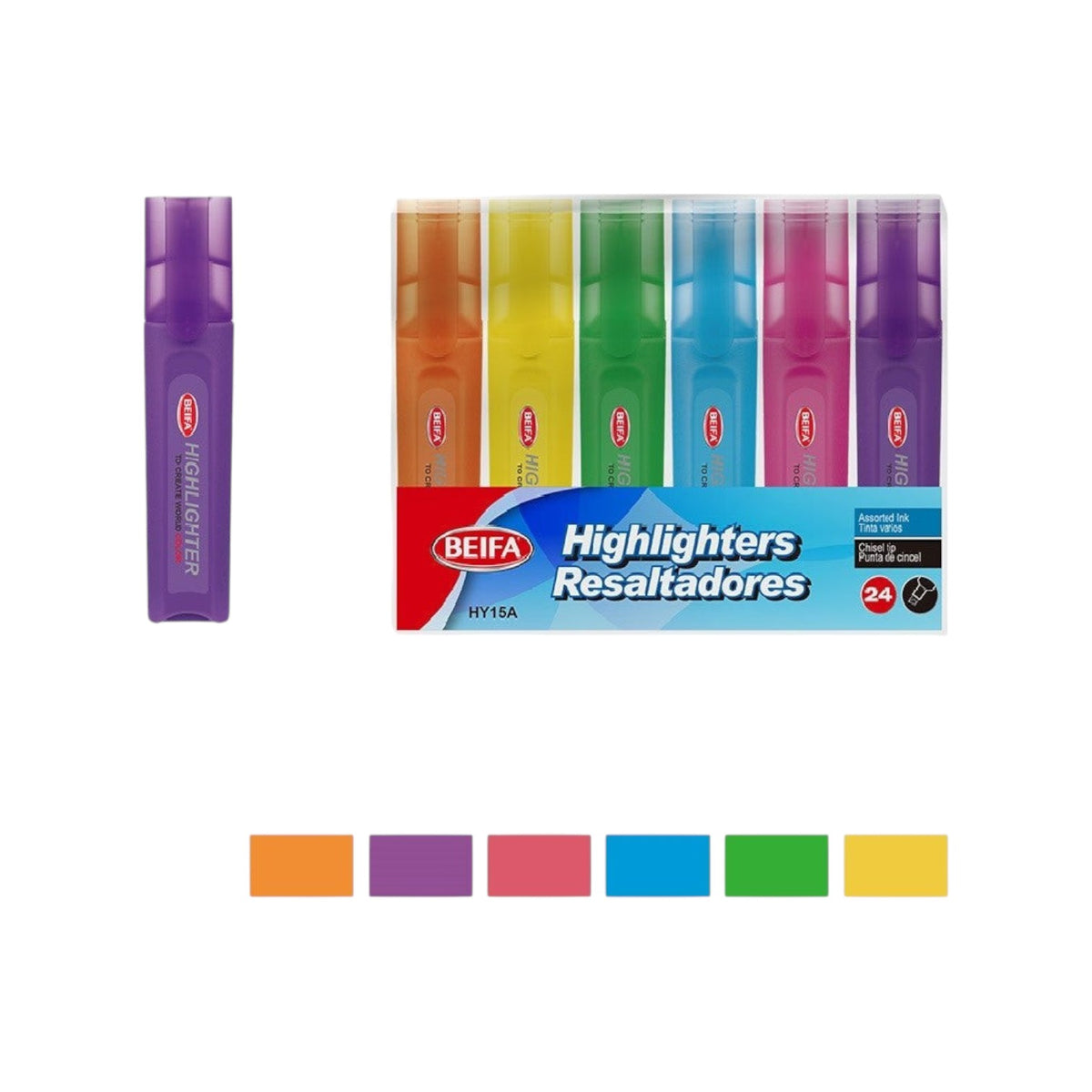 Beifa Fluorescent Chisel Pen – Model HY15A-24V1