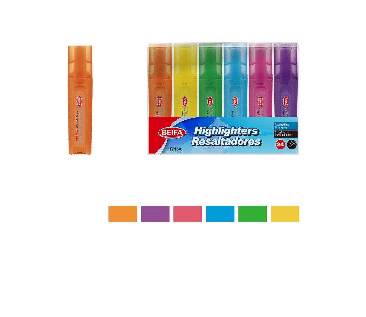 Beifa Fluorescent Chisel Pen – Model HY15A-24V1